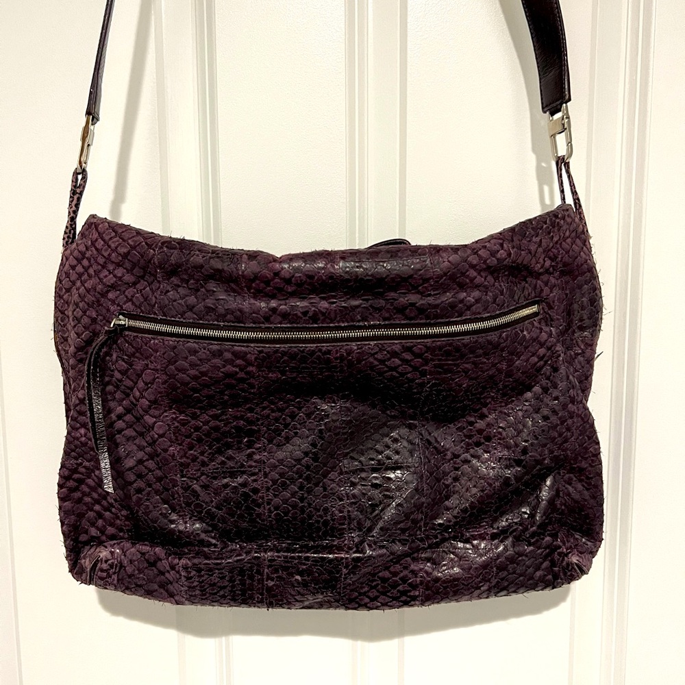 Dark Purple Devi Kroell Python Crossbody - image 1